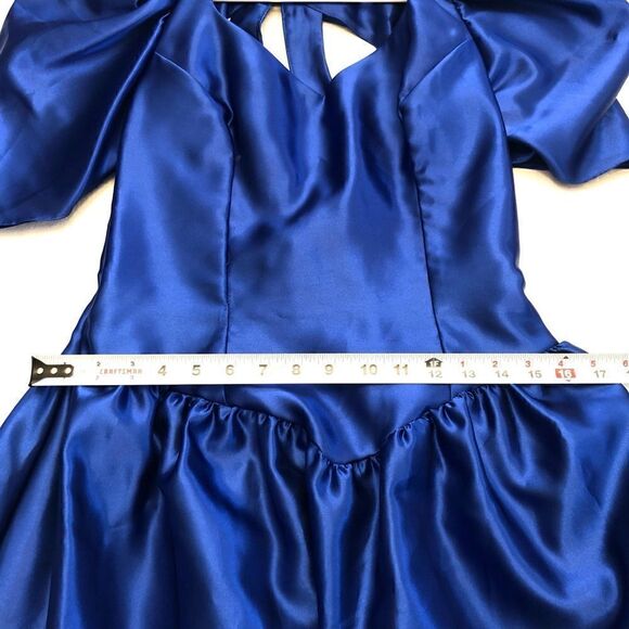 Vintage Alfred Angelo dream maker royal blue all satin dress size S - Picture 10 of 13
